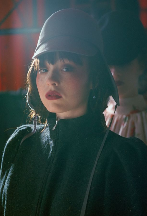 Portrait in a black knit hat