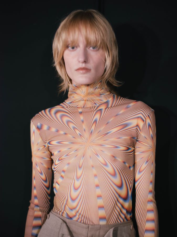 Psychedelic print turtleneck