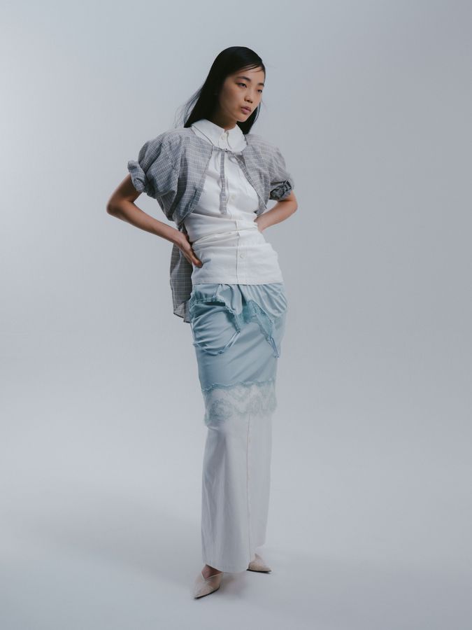 Layered whites, full length